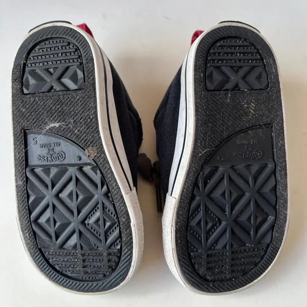 CONVERSE ALL STAR Low Top Baby Sneakers Shoes Size 5 Blue Red Lace Ups